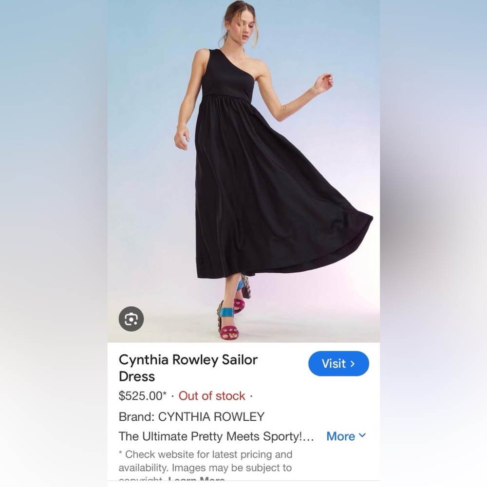 Cynthia Rowley NWT Sailor one shoulder dress
